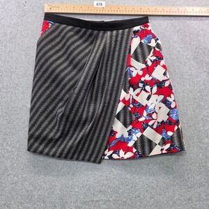 Peter Pilotto Target Floral Geometric Striped Mini Skirt Size 6 Mixed Print